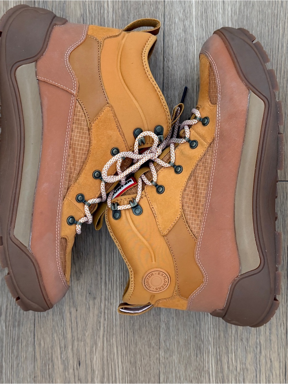 Hunter Tan and Brown Men's Lace-Up Hiking Boots